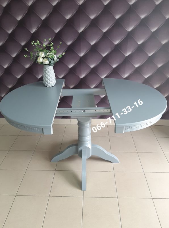 Стіл КАРПАТИ / круглий / сірий-7045