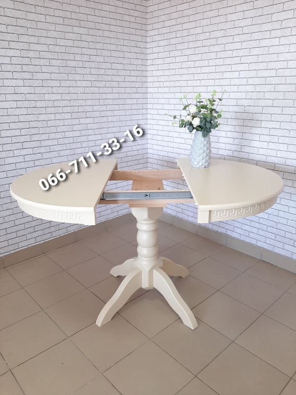 Стіл КАРПАТИ-круглий / слонова кістка