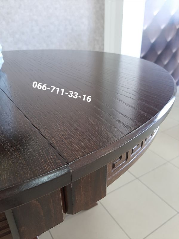 Стіл КАРПАТИ-круглий / горіх темний