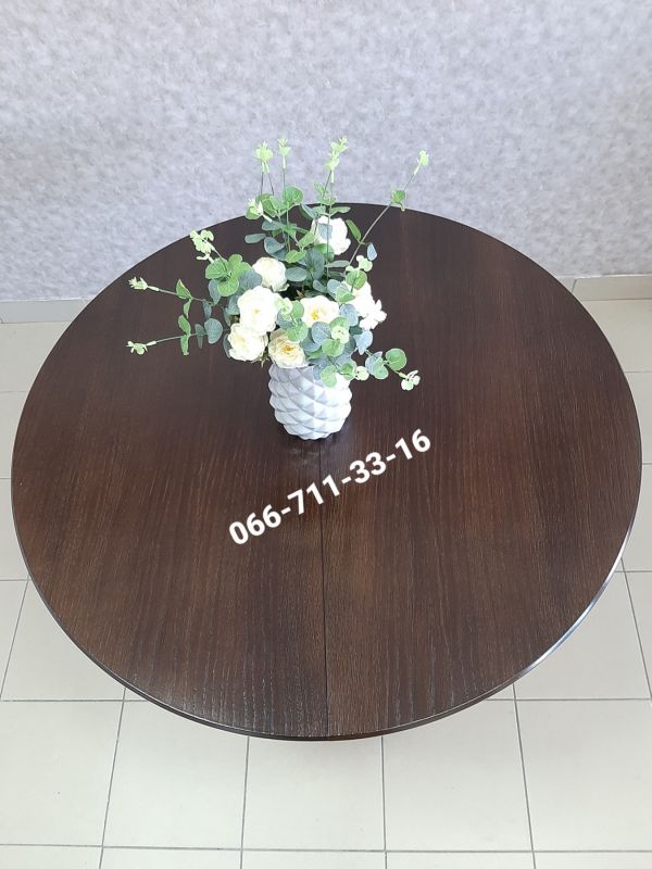 Стіл КАРПАТИ-круглий / горіх темний