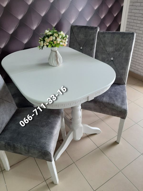 Обідній комплект ГОВЕРЛА + ДІМАС / білий / Сірий