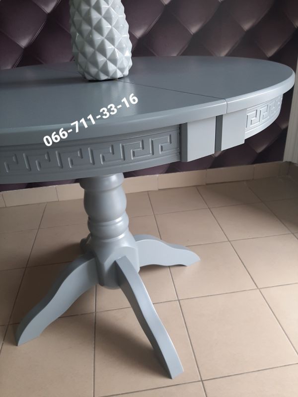 Стіл КАРПАТИ / круглий / сірий-7045