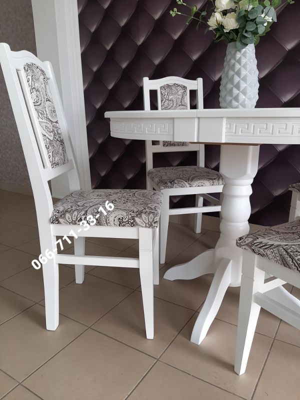 Обідній комплект ГОВЕРЛА / 1-ніжка / білий / Монако