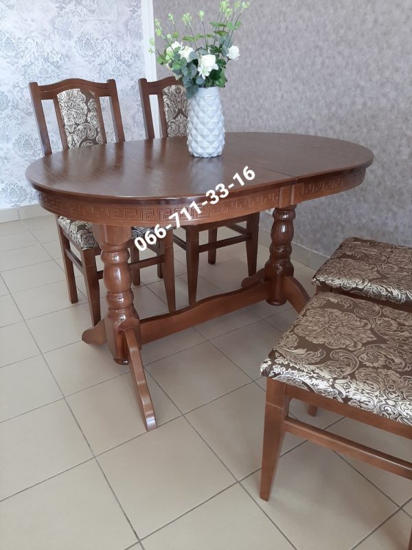 Обідній комплект КАРПАТИ / горіх світлий / Міраж Темний