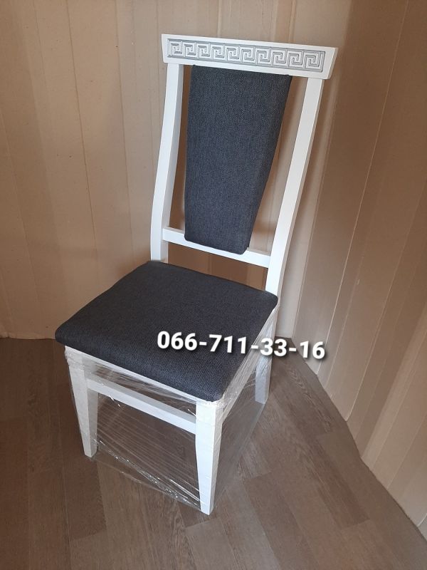 Стілець ВЕРСАЧЕ / білий+патина / Ультратекс-11