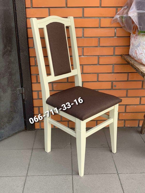 Стілець ФАРАОН / слонова кістка / Коричневий Однотон