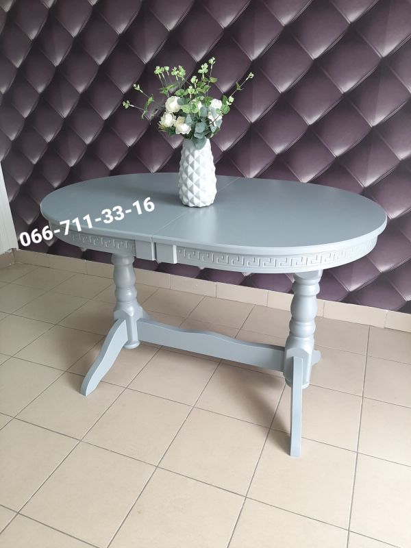 Стіл КАРПАТИ / овальний / сірий-7045