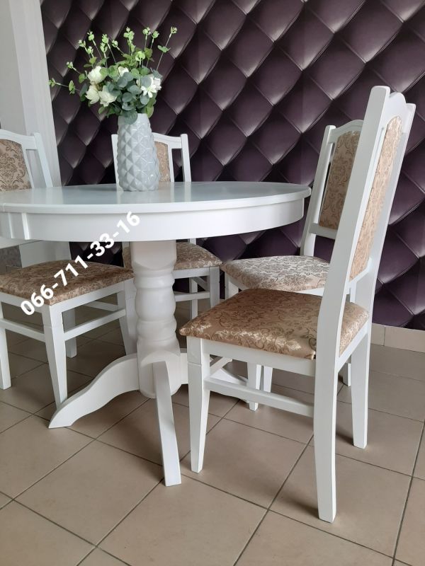 Обідній комплект ЕКО-круглий / білий / Вінтаж Новинка