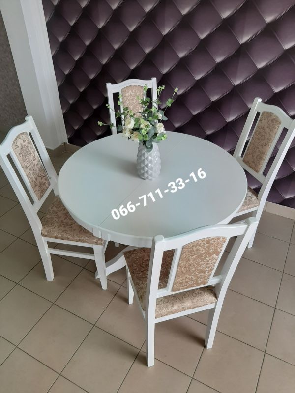 Обідній комплект ЕКО-круглий / білий / Вінтаж Новинка