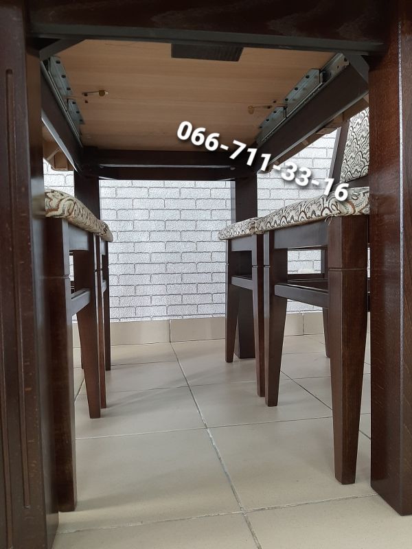 Обідній комплект ЄВРОПА / горіх темний / Мідія Беж