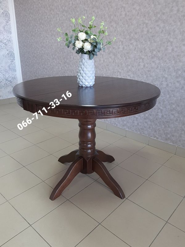 Стіл КАРПАТИ-круглий / горіх темний