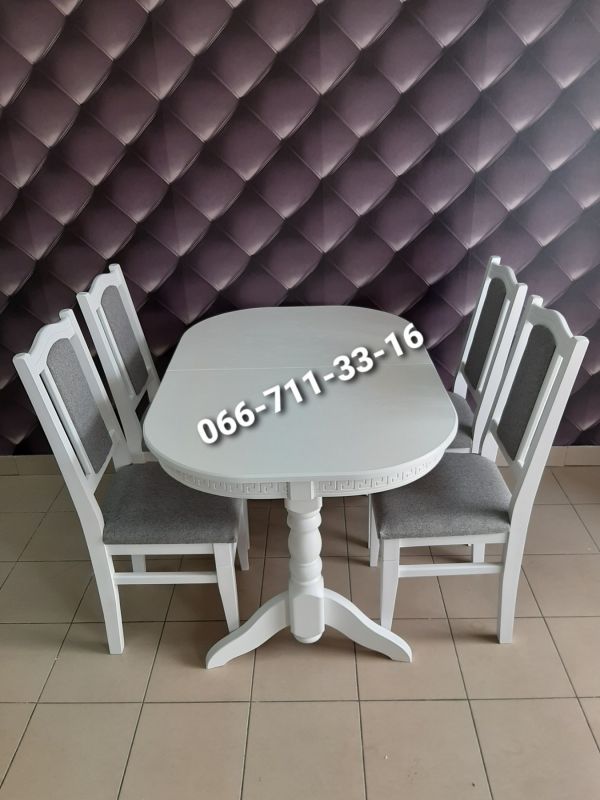 Обідній комплект ГОВЕРЛА / білий / Сірий Однотон