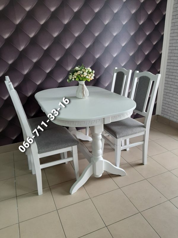 Обідній комплект ГОВЕРЛА / білий / Сірий Однотон