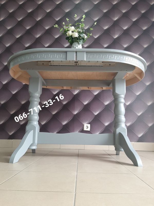 Стіл КАРПАТИ / овальний / сірий-7045