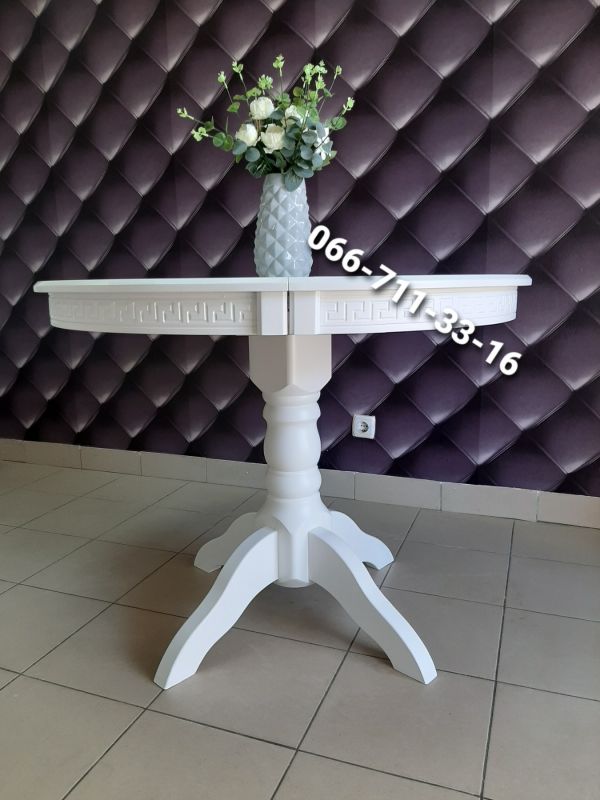 Стіл КАРПАТИ-круглий / білий