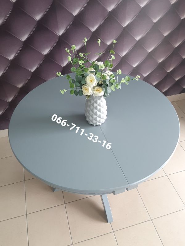 Стіл КАРПАТИ / круглий / сірий-7045