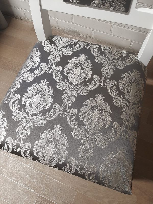 Стілець ФАРАОН / білий / Вена Сірий Графіт