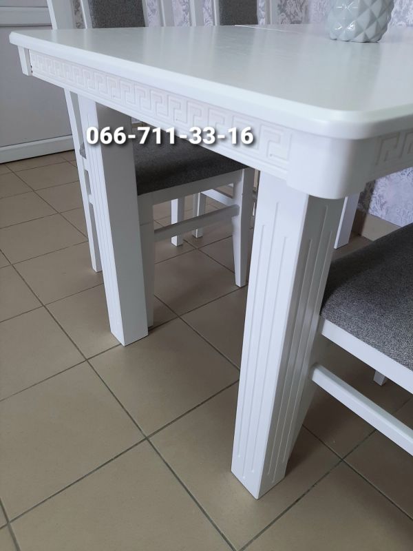 Обідній комплект ЄВРОПА / білий / Сірий Однотон