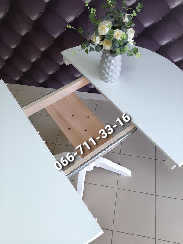 Стіл КАРПАТИ-круглий / білий