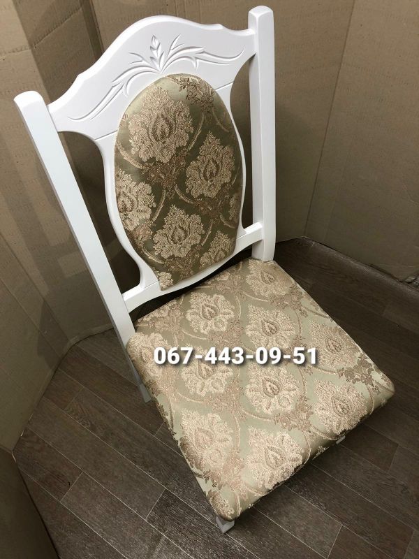 Стілець СЕНАТОР / білий / Джангл Олива