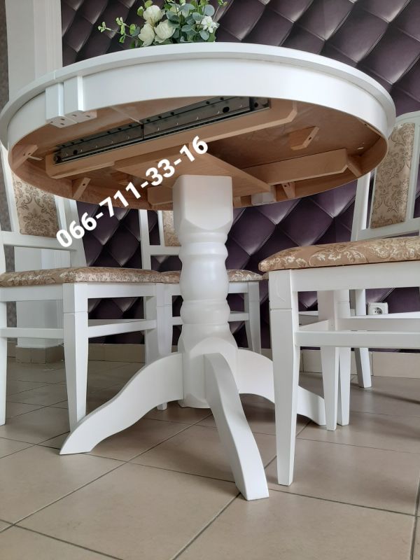 Обідній комплект ЕКО-круглий / білий / Вінтаж Новинка