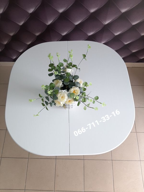 Стіл Говерла 1-ніжка / м’який-квадрат / білий