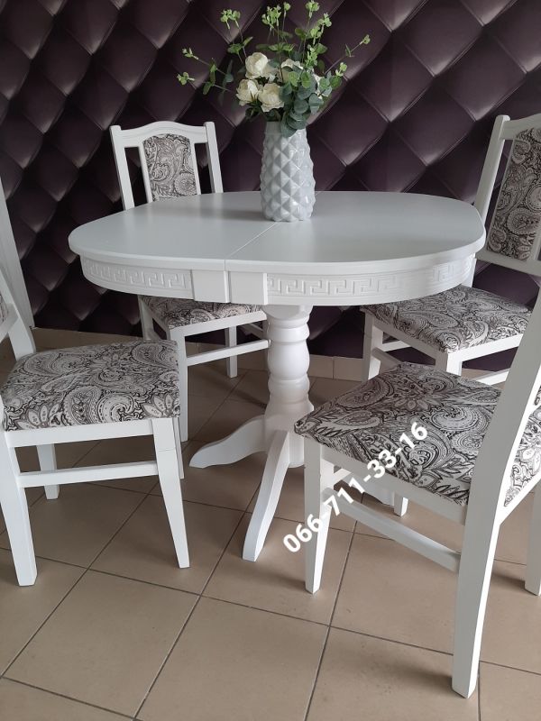 Обідній комплект ГОВЕРЛА / 1-ніжка / білий / Монако