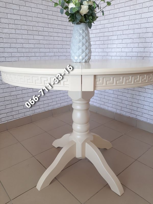 Стіл КАРПАТИ-круглий / слонова кістка