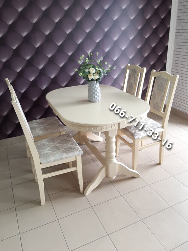 Обідній комплект ГОВЕРЛА / слонова кістка / Джангл