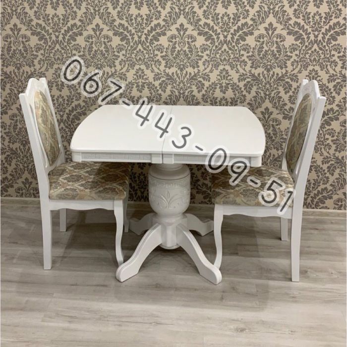 Стіл ВЕРСАЛЬ / пів-овал / слонова кістка