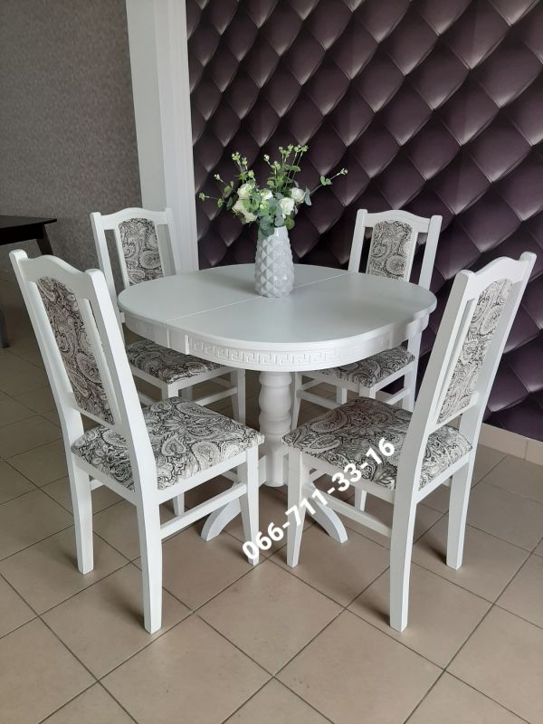 Обідній комплект ГОВЕРЛА / 1-ніжка / білий / Монако