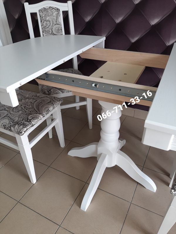 Обідній комплект ГОВЕРЛА / 1-ніжка / білий / Монако