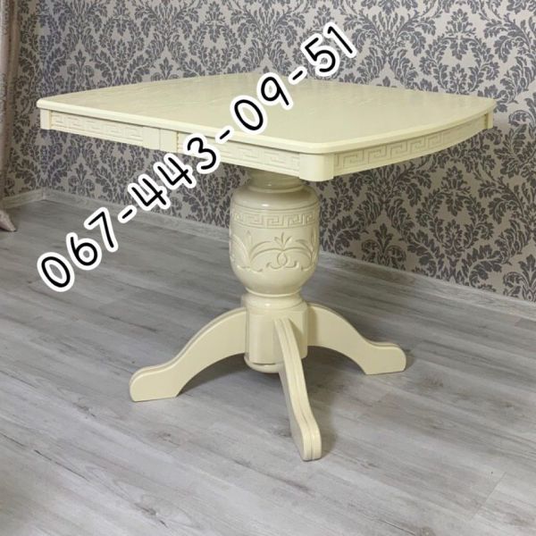 Стіл ВЕРСАЛЬ / пів-овал / слонова кістка