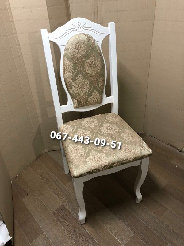 Стілець СЕНАТОР / білий / Джангл Олива