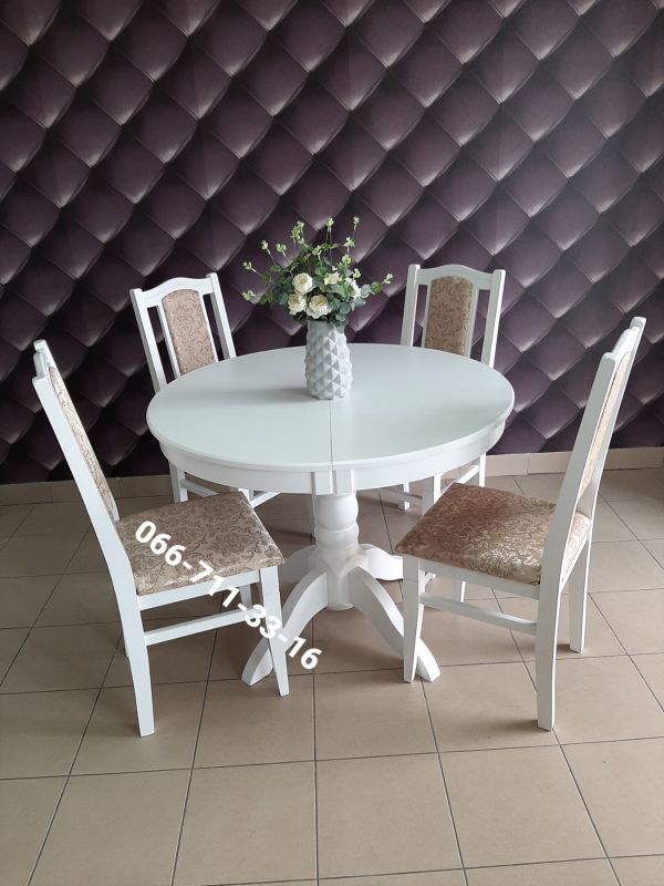 Обідній комплект ЕКО-круглий / білий / Вінтаж Новинка
