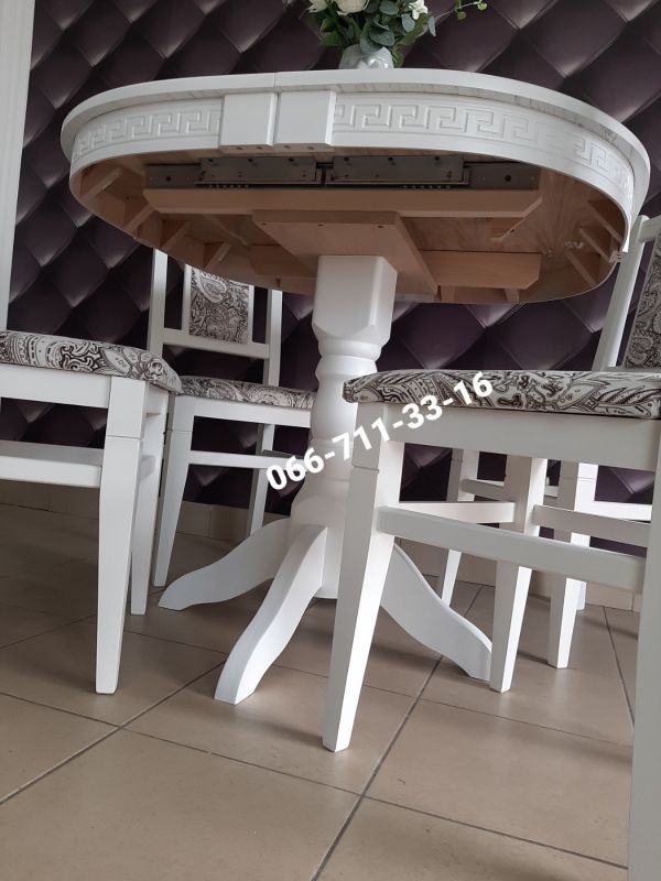 Обідній комплект ГОВЕРЛА / 1-ніжка / білий / Монако