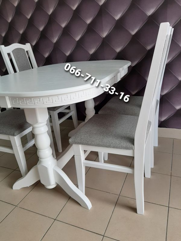 Обідній комплект ГОВЕРЛА / білий / Сірий Однотон