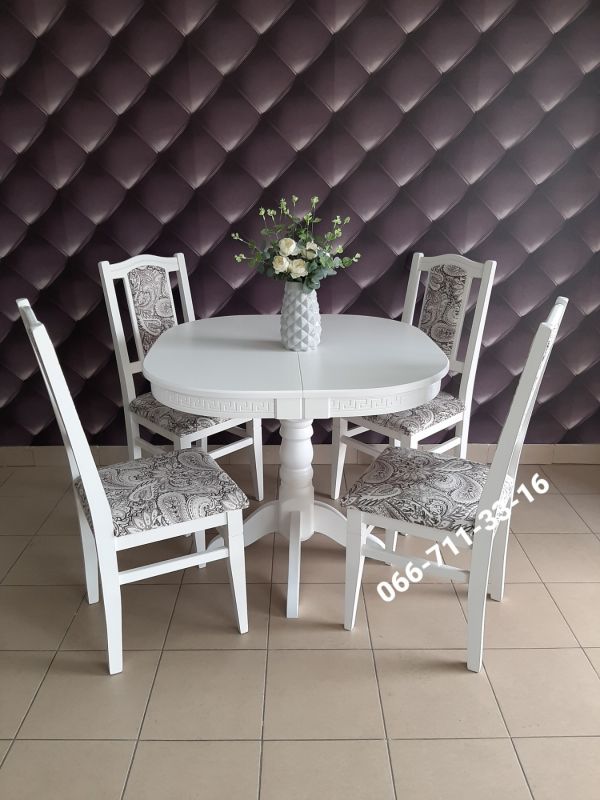 Обідній комплект ГОВЕРЛА / 1-ніжка / білий / Монако