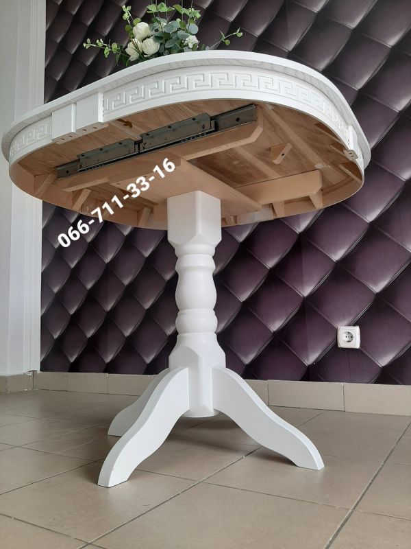 Стіл Говерла 1-ніжка / м’який-квадрат / білий