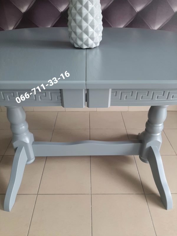 Стіл КАРПАТИ / овальний / сірий-7045