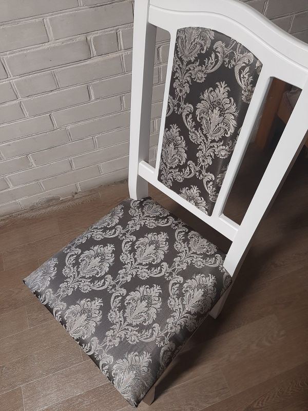 Стілець ФАРАОН / білий / Вена Сірий Графіт