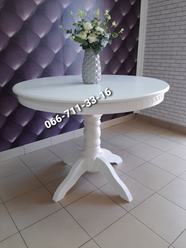 Стіл КАРПАТИ-круглий / білий