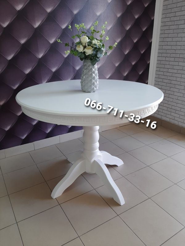 Стіл КАРПАТИ-круглий / білий