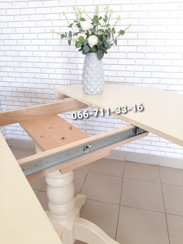 Стіл КАРПАТИ-круглий / слонова кістка