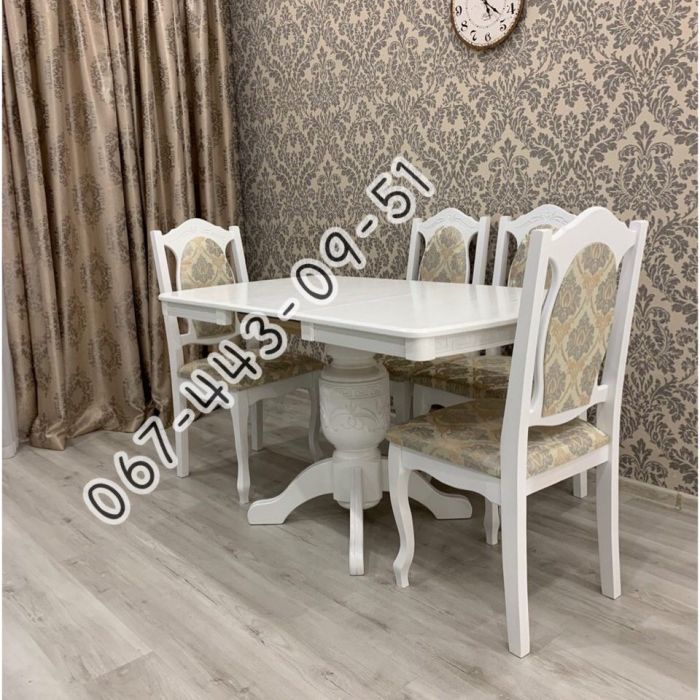 Стіл ВЕРСАЛЬ / пів-овал / слонова кістка