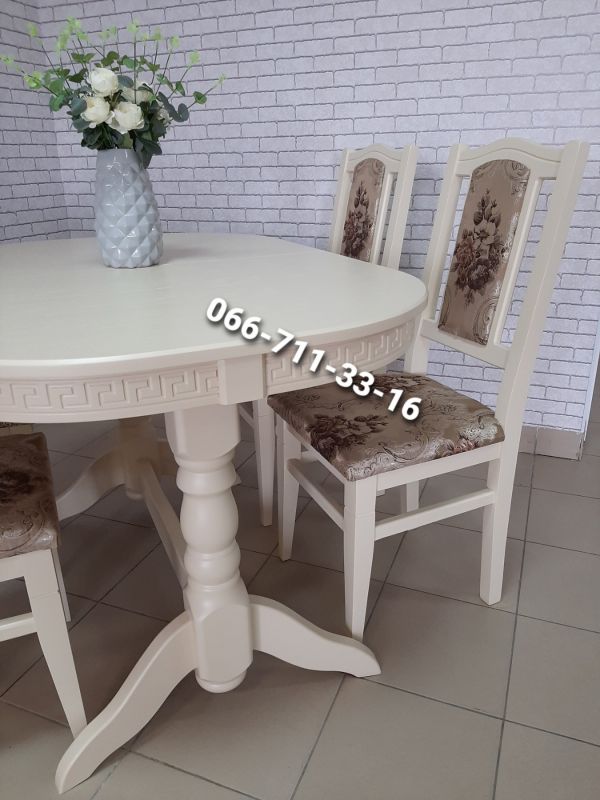 Обідній комплект ГОВЕРЛА / слонова кістка / Квітка Підбірна