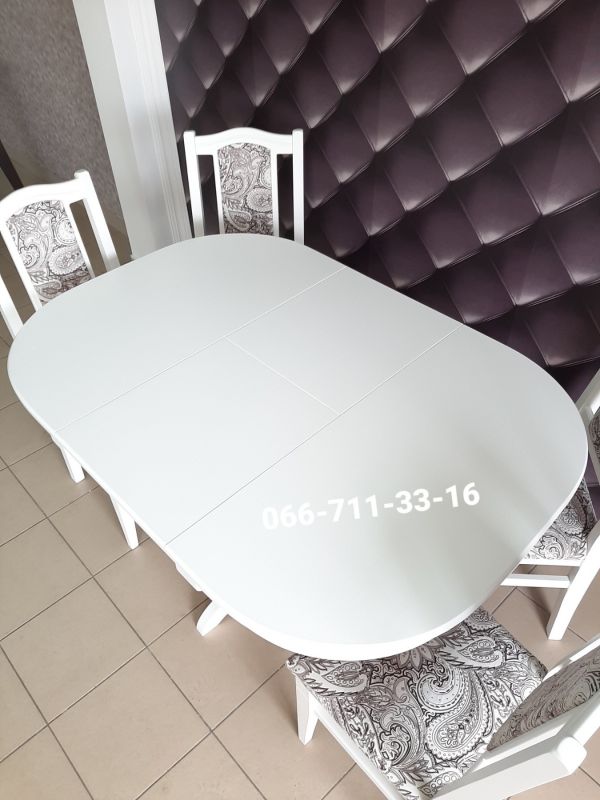 Обідній комплект ГОВЕРЛА / 1-ніжка / білий / Монако