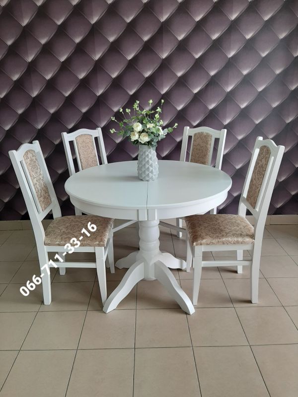 Обідній комплект ЕКО-круглий / білий / Вінтаж Новинка