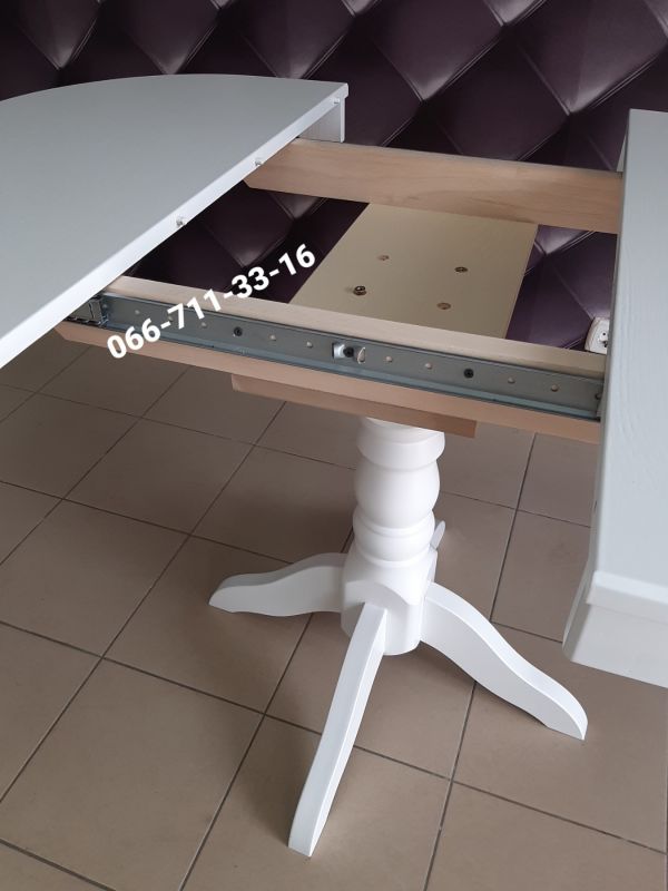 Стіл Говерла 1-ніжка / м’який-квадрат / білий