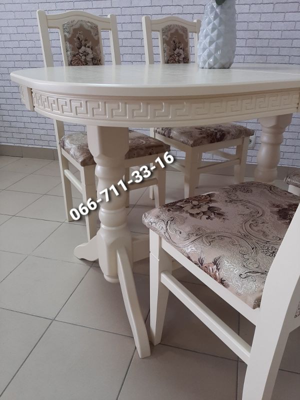 Обідній комплект ГОВЕРЛА / слонова кістка / Квітка Підбірна